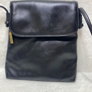 Giani Bernini Black Leather Crossbody Bag‎ Small Shoulder Purse Lovely